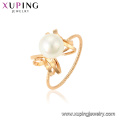 15458 xuping 18k bañado en oro moda funky imitación elegante perla anillo para damas